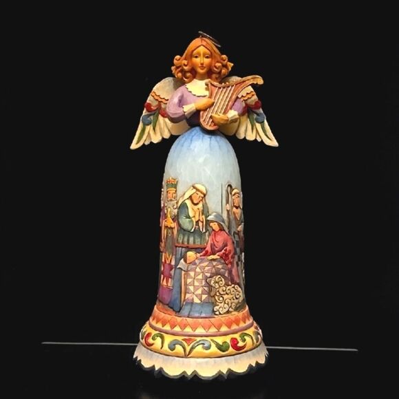 Angel Figurine with Harp - Multicolor - Picture 1 of 4